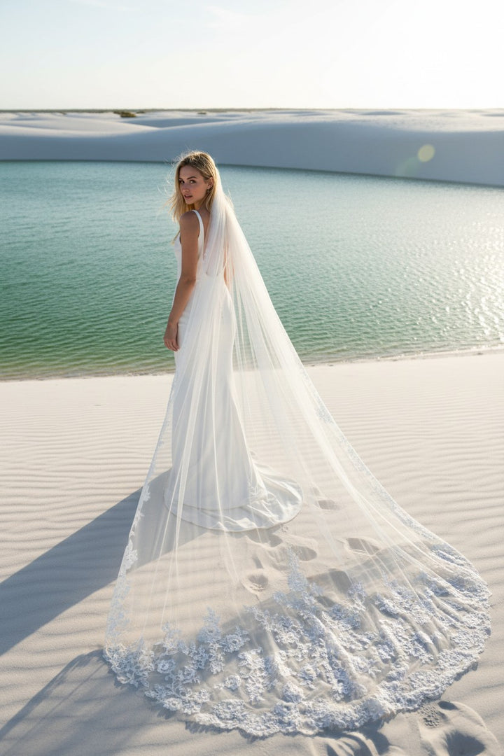 Lace Wedding Veil — Cathedral, 4 Colours