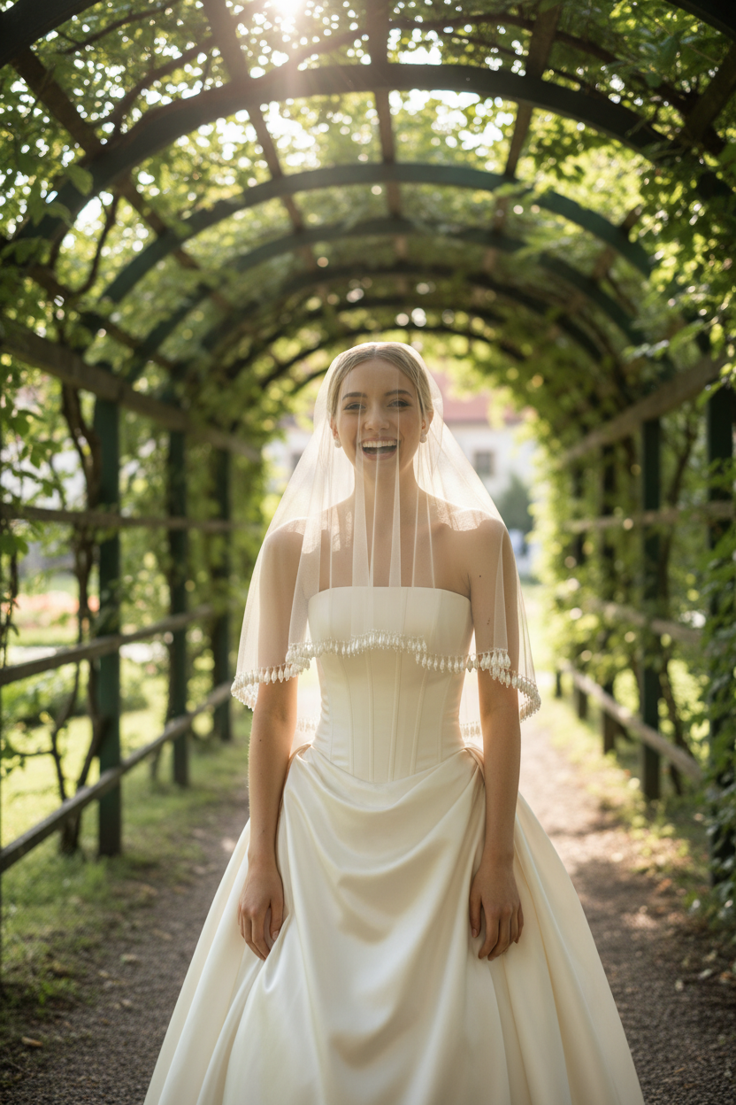 Pearl Wedding Veil — Short