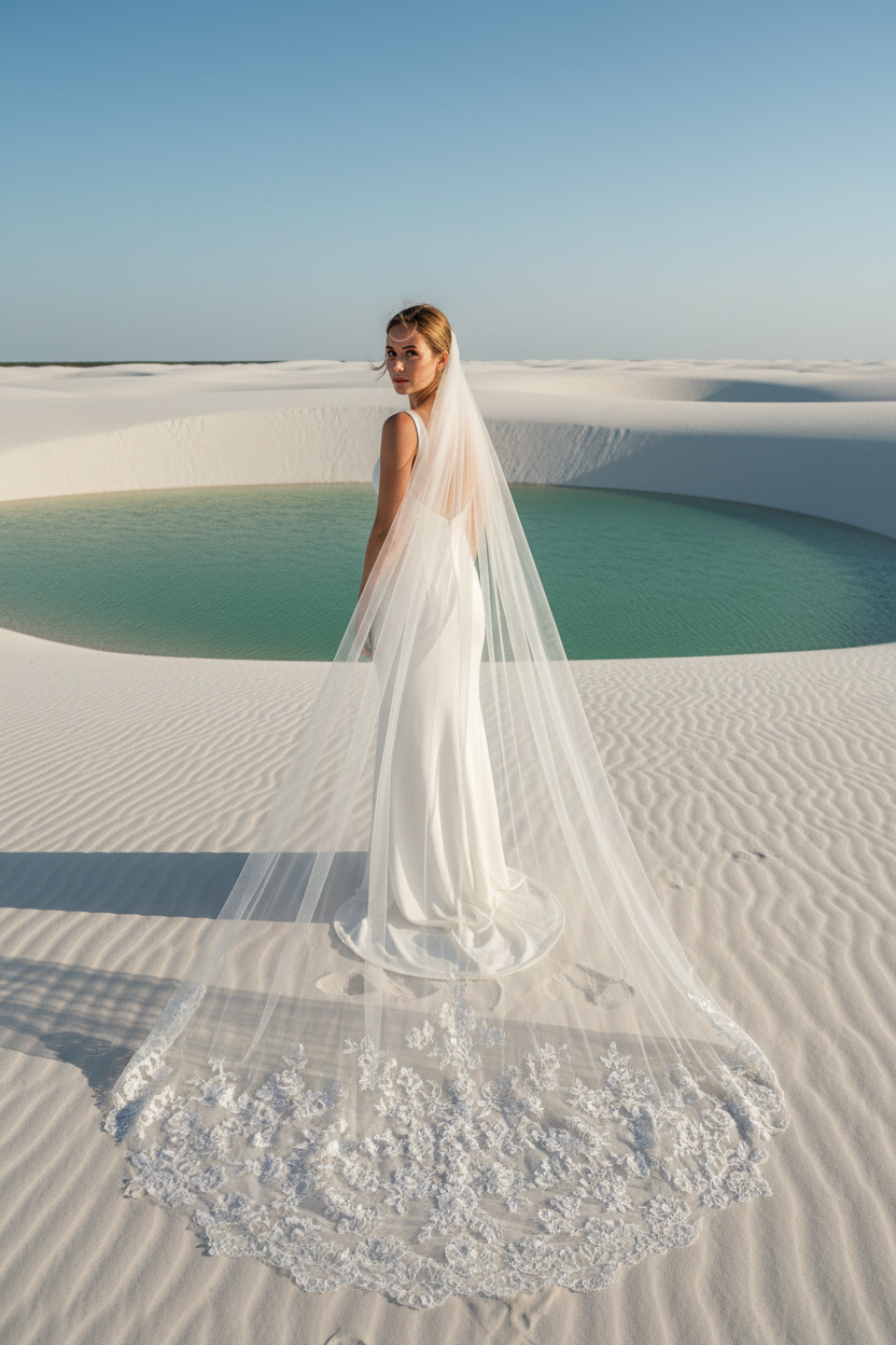 Lace Wedding Veil — Cathedral, 4 Colours