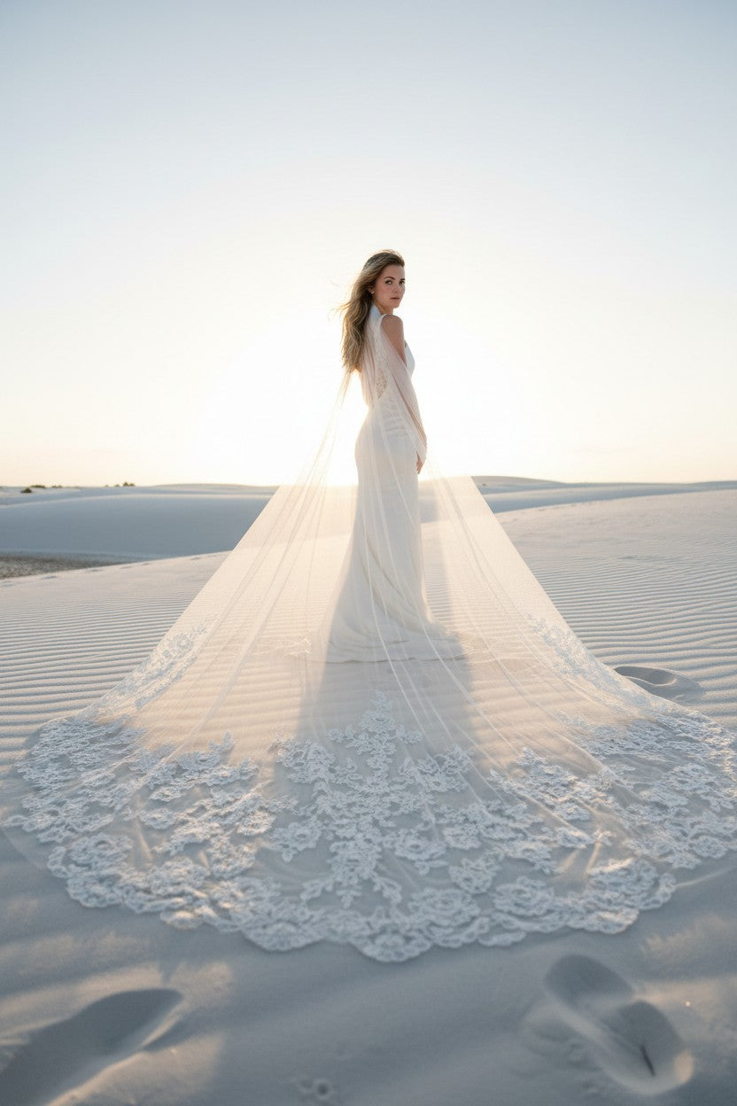 Lace Wedding Veil — Cathedral, 4 Colours