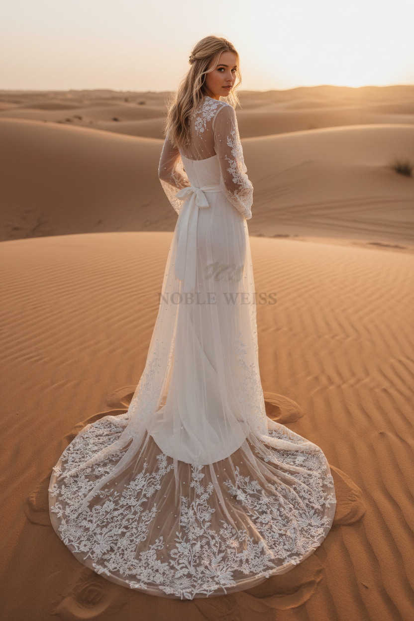 Crystal Long Sleeve Bridal Bolero — 12 to 14
