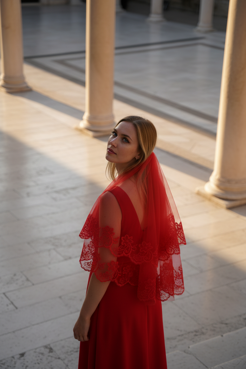 Lace Appliqué Wedding Veil — Cathedral, 5 Colours