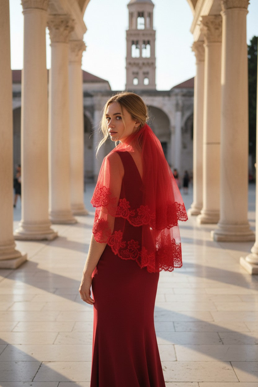 Lace Appliqué Wedding Veil — Cathedral, 5 Colours
