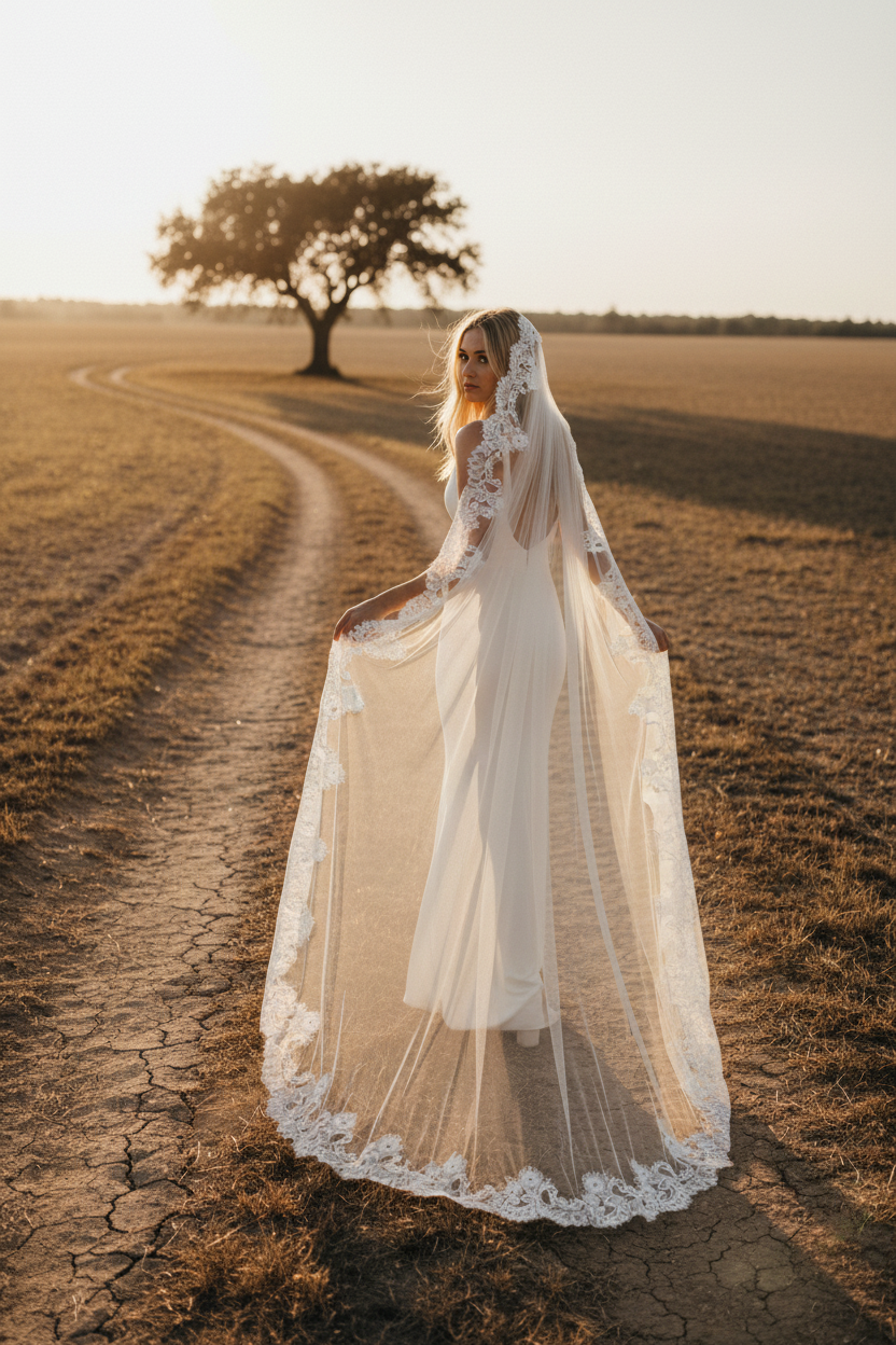 Lace Wedding Veil — 3 Colours