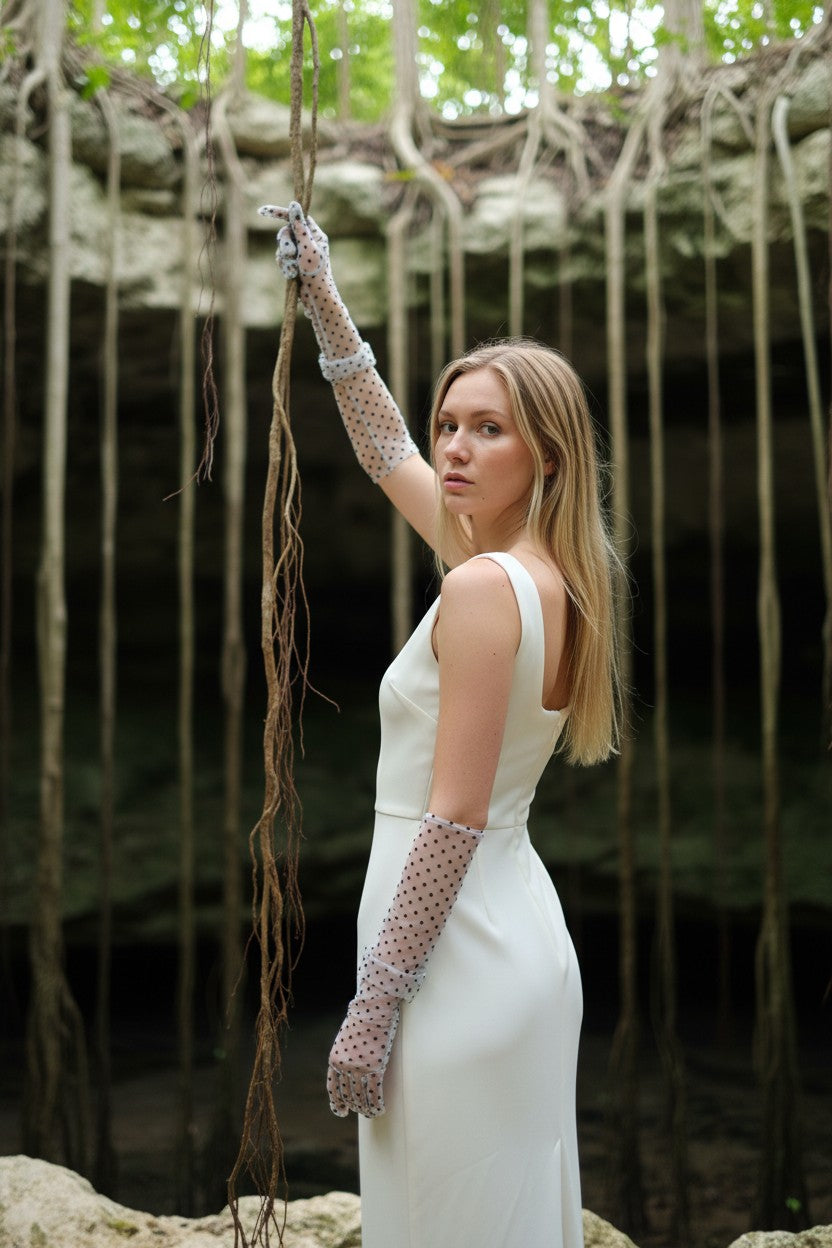 Lace Bridal Gloves — Long, 3 Colours