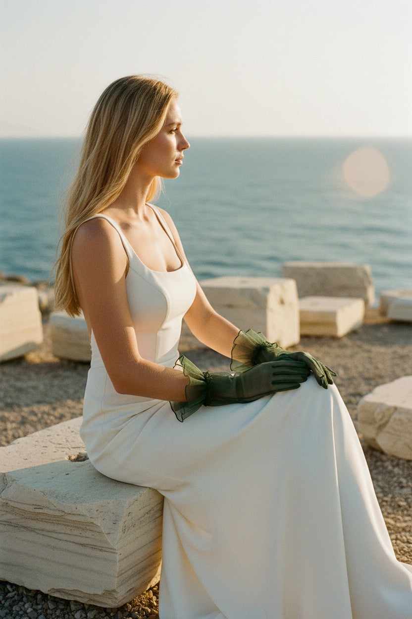 Lace Tulle Bridal Gloves — 10 Colours, One Size