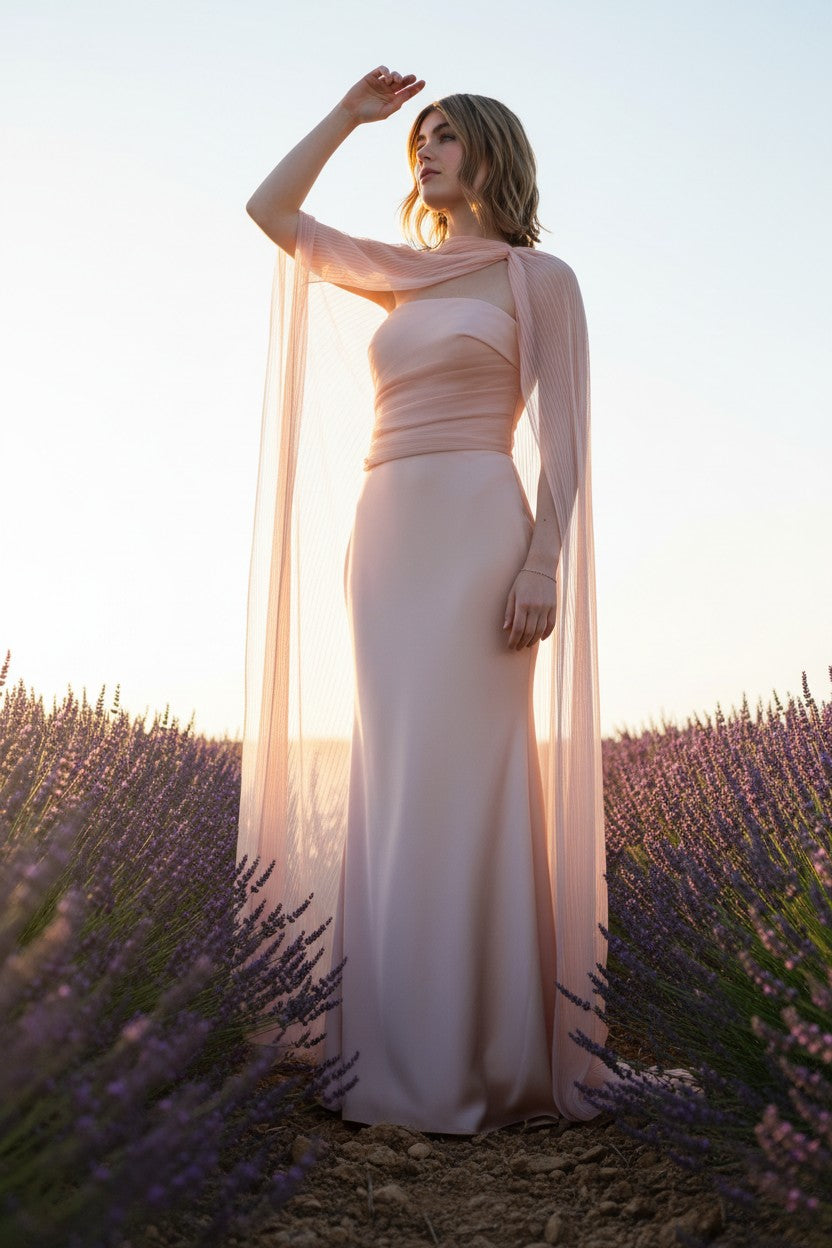Pleated Tulle Bridal Cape Shawl — 16 Colours