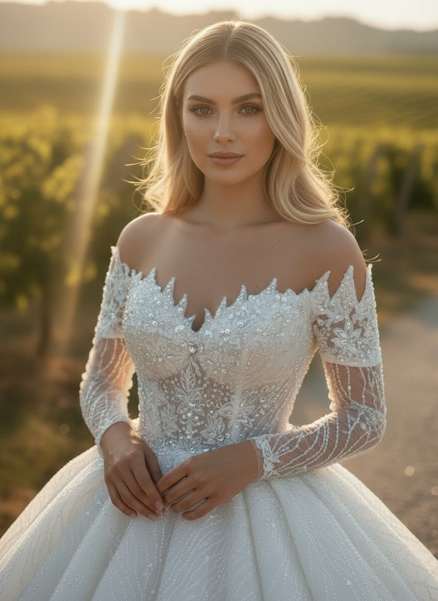 Crystal A-Line Wedding Dress — 10 to 14 W