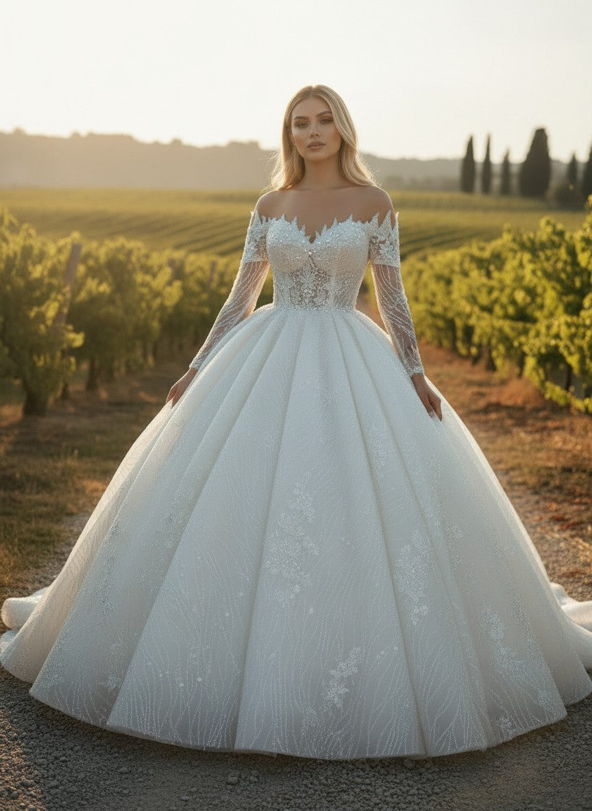 Crystal A-Line Wedding Dress — 10 to 14 W