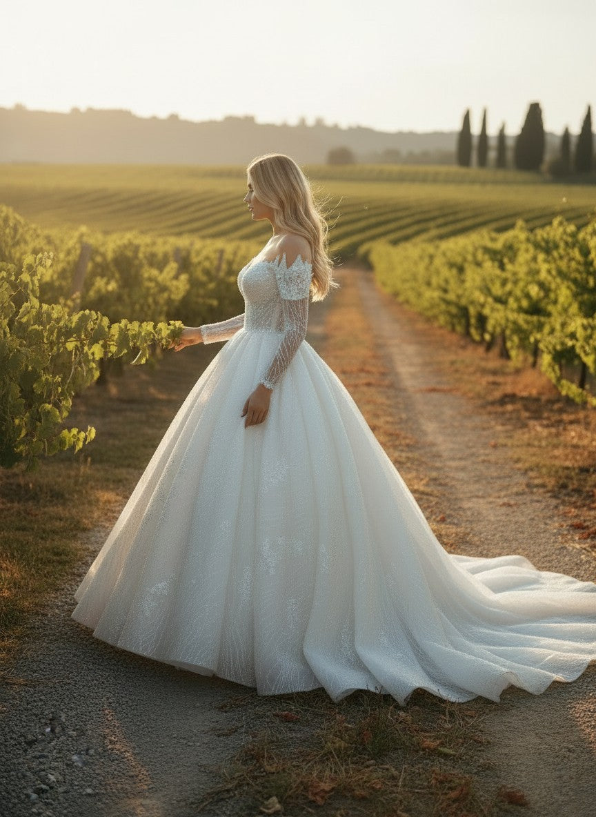 Crystal A-Line Wedding Dress — 10 to 14 W