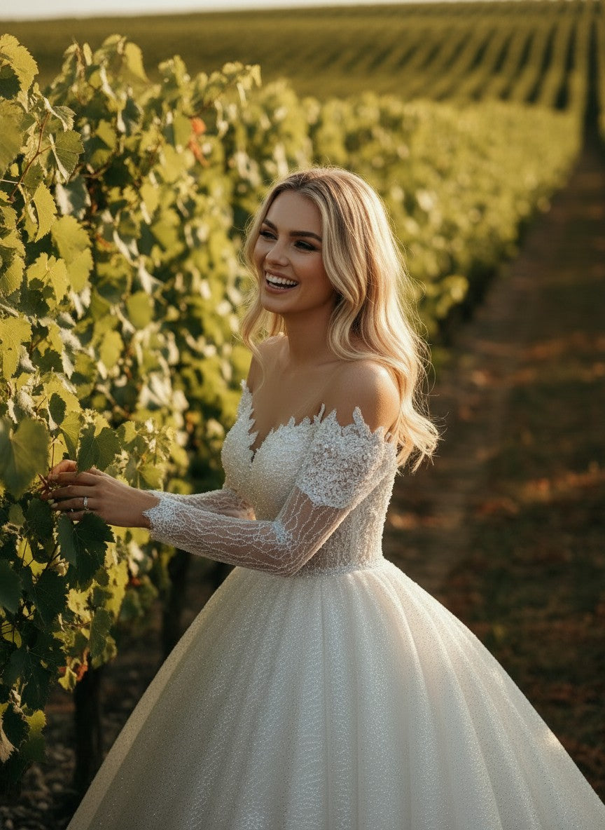 Crystal A-Line Wedding Dress — 10 to 14 W