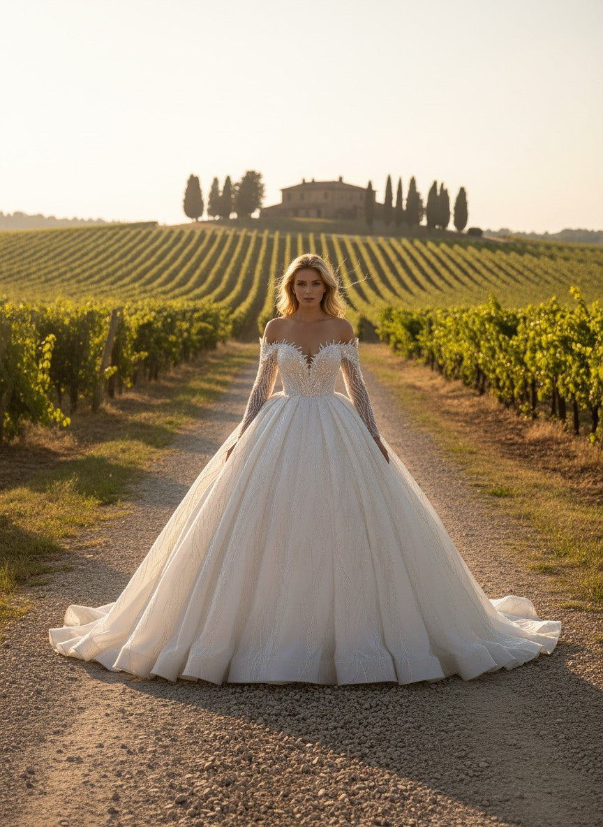 Crystal A-Line Wedding Dress — 10 to 14 W