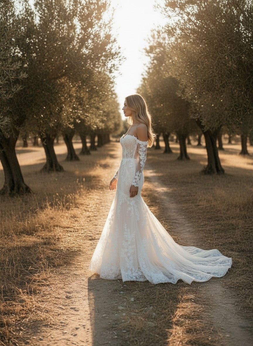 Mermaid Lace Wedding Dress — 3 Colours, 18 W to 6
