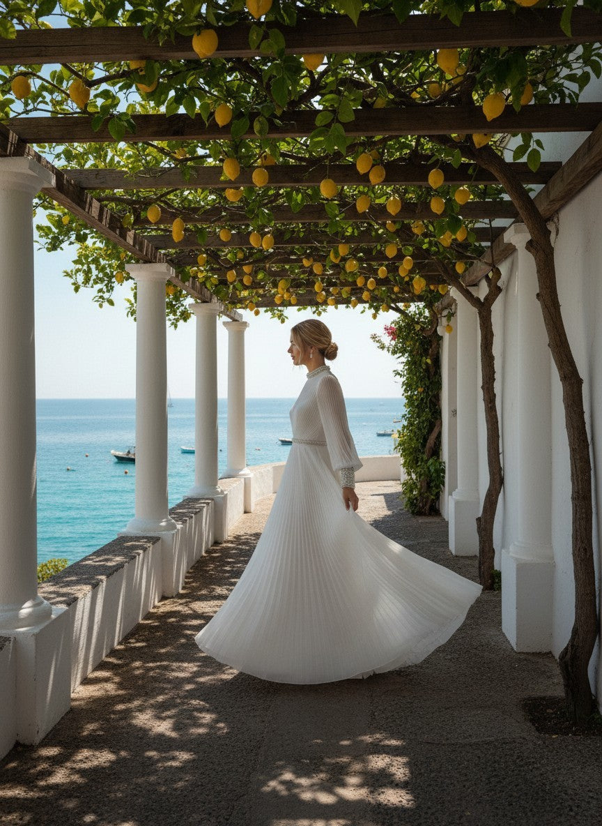 A-Line High Neck Wedding Dress — 24W to 14