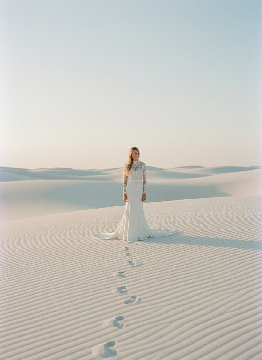 Mermaid Lace Wedding Dress — with Train, 7 Colours