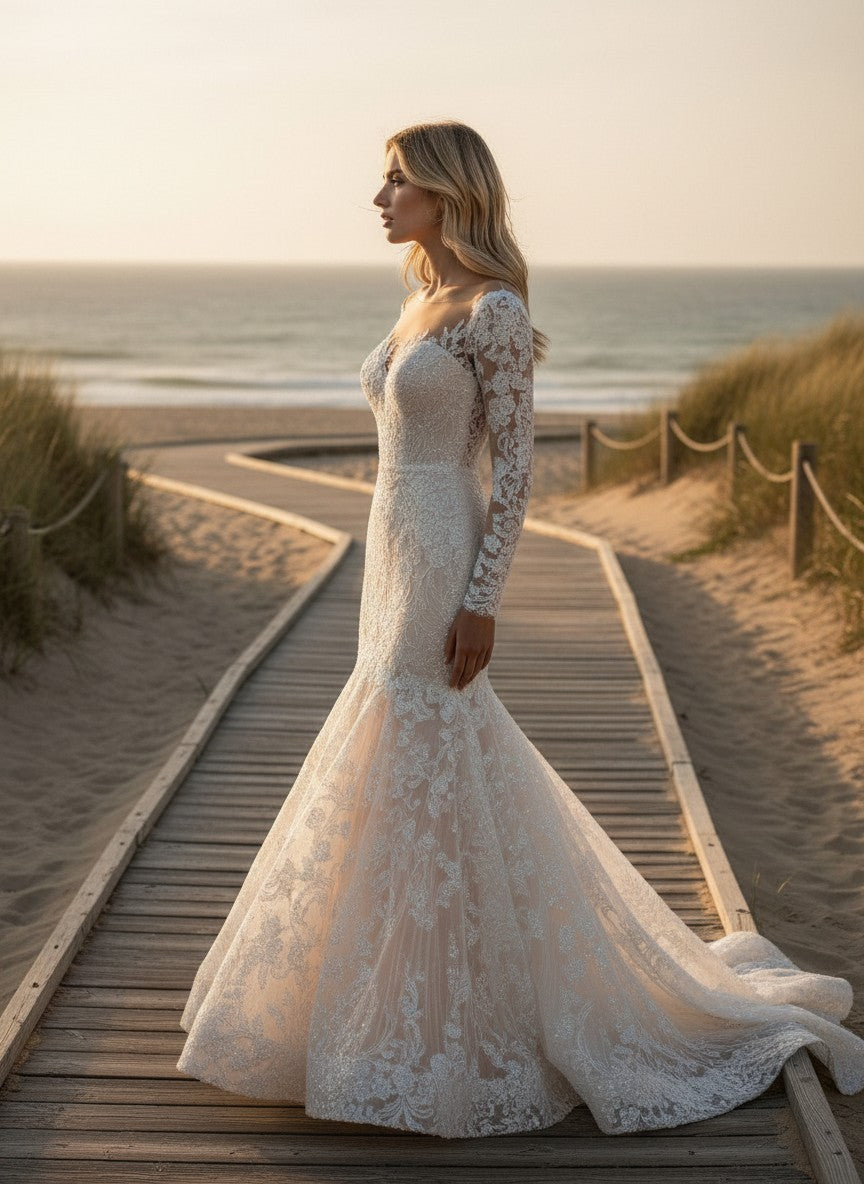 Mermaid Sequin Wedding Dress — 9 Colours, 20W to 12