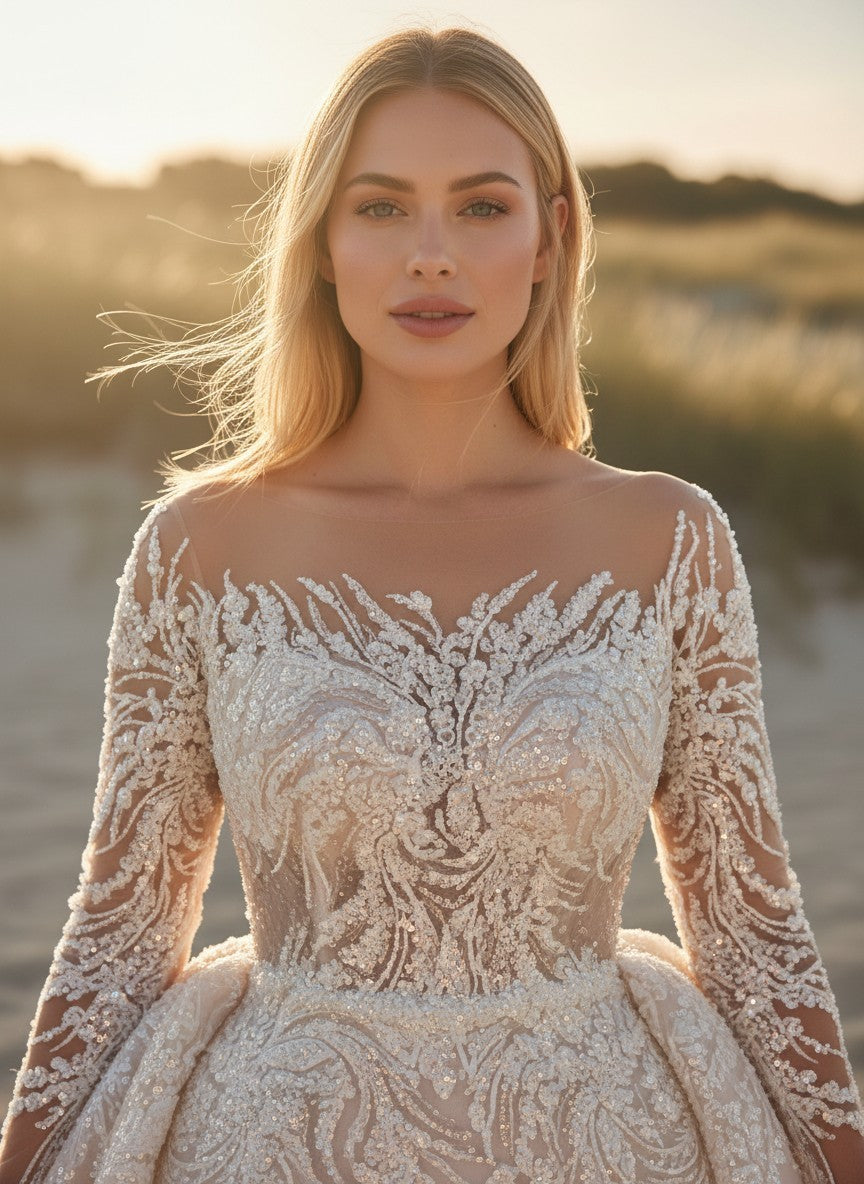 Mermaid Sequin Wedding Dress — 9 Colours, 20W to 12