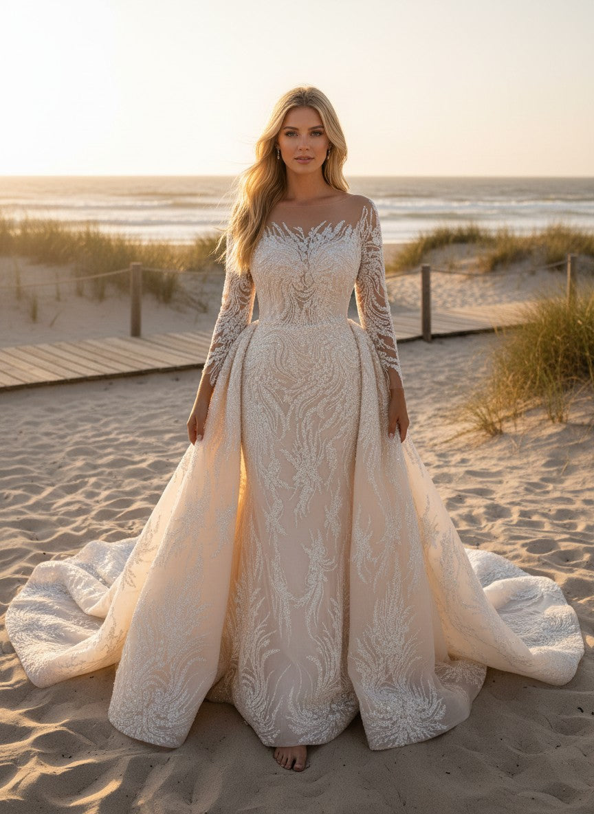 Mermaid Sequin Wedding Dress — 9 Colours, 20W to 12