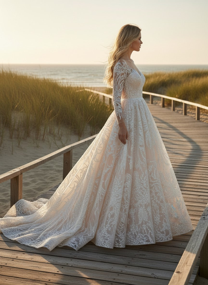 Mermaid Sequin Wedding Dress — 9 Colours, 20W to 12