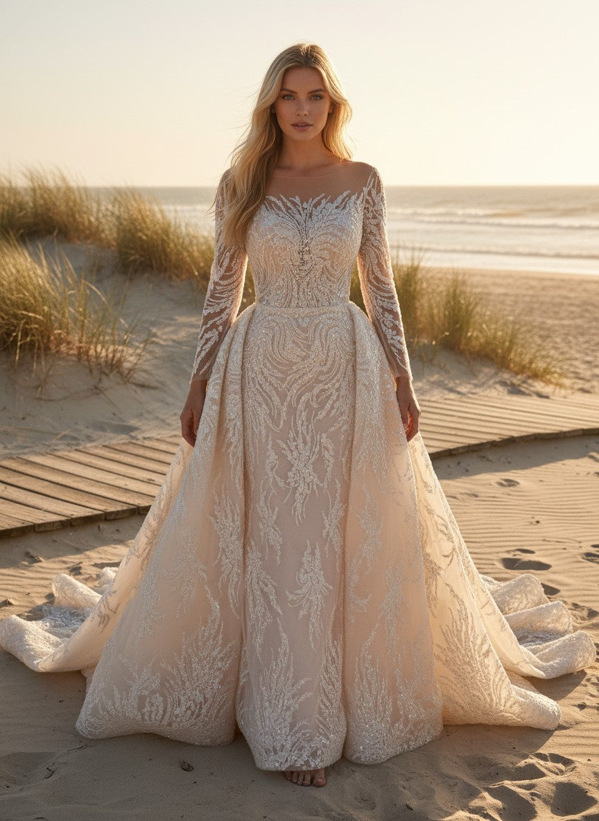 Mermaid Sequin Wedding Dress — 9 Colours, 20W to 12