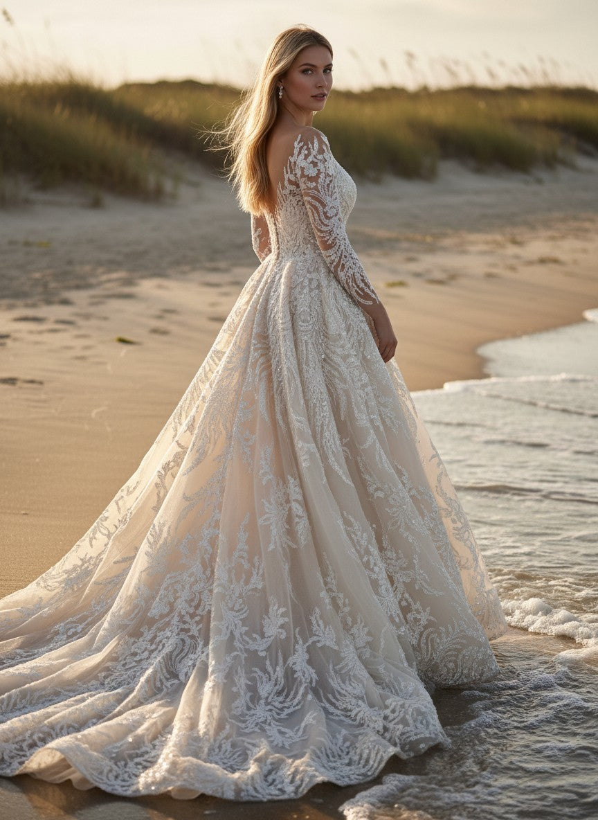 Mermaid Sequin Wedding Dress — 9 Colours, 20W to 12