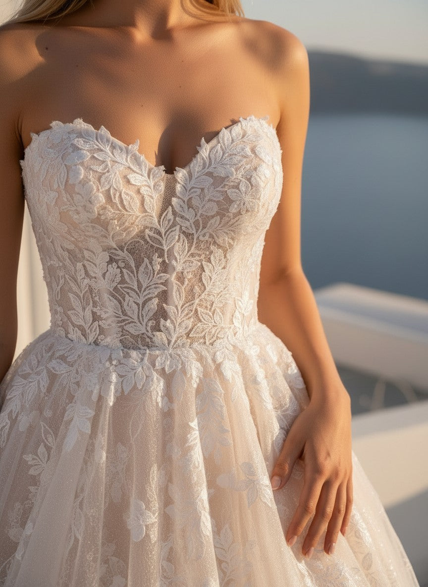A-Line Lace Wedding Dress — 3 Colours, 2 to 18 W