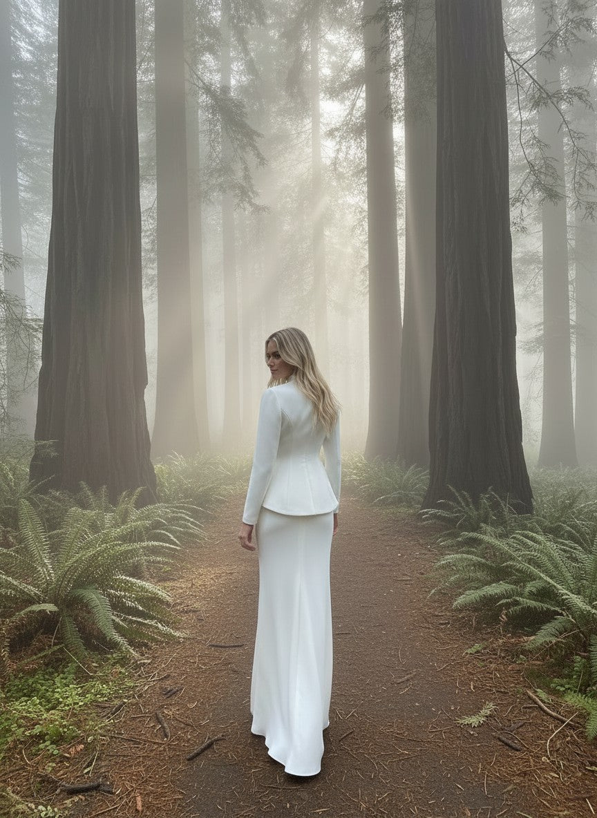 High Neck Long Sleeve Wedding Dress — Long, 4 to 20W
