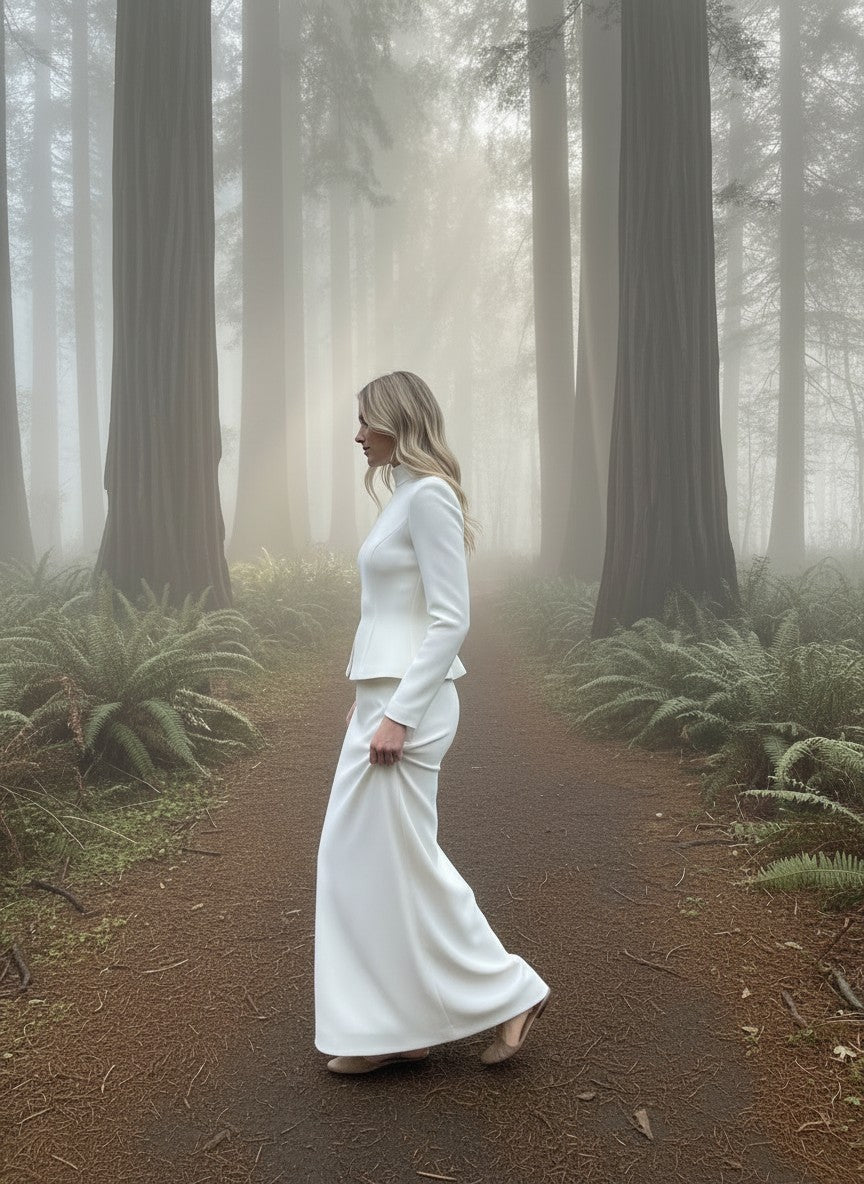 High Neck Long Sleeve Wedding Dress — Long, 4 to 20W