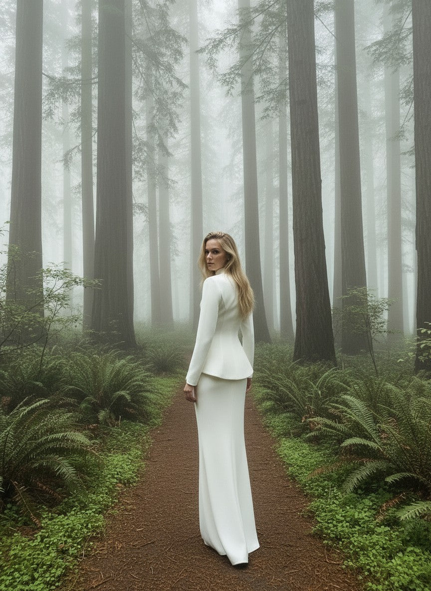 High Neck Long Sleeve Wedding Dress — Long, 4 to 20W