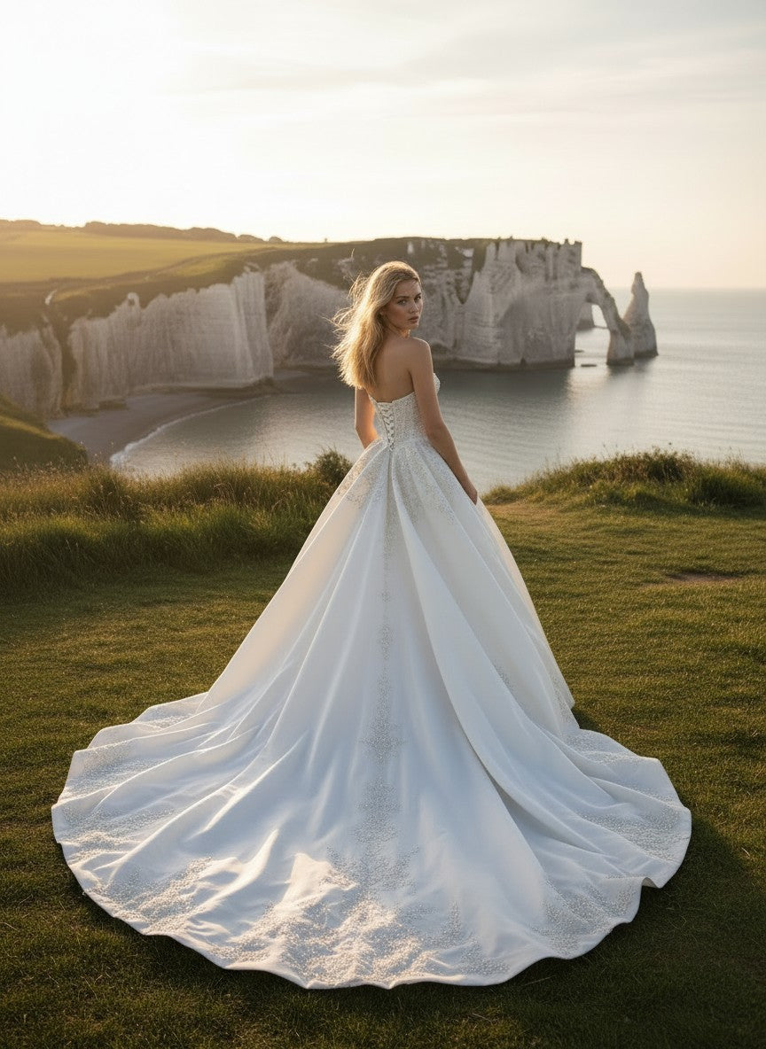 Satin Wedding Dress — 5 Colours, Custom size to 20W