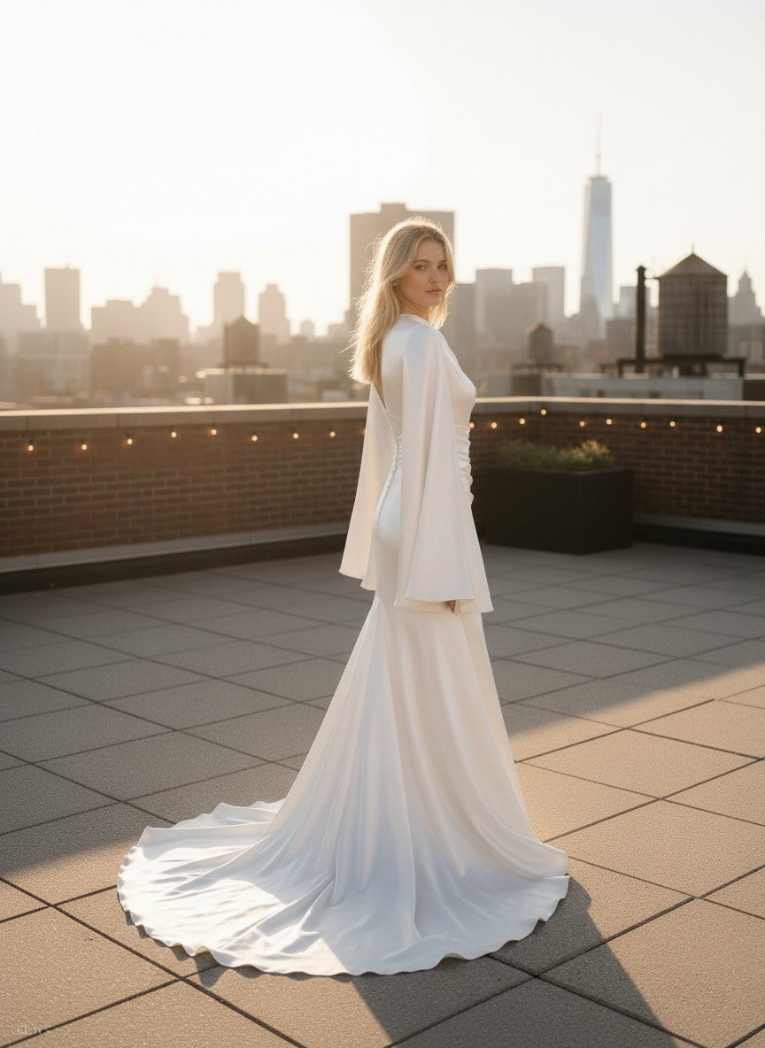Mermaid Long Sleeve Wedding Dress — 3 Colours, 2 to 6