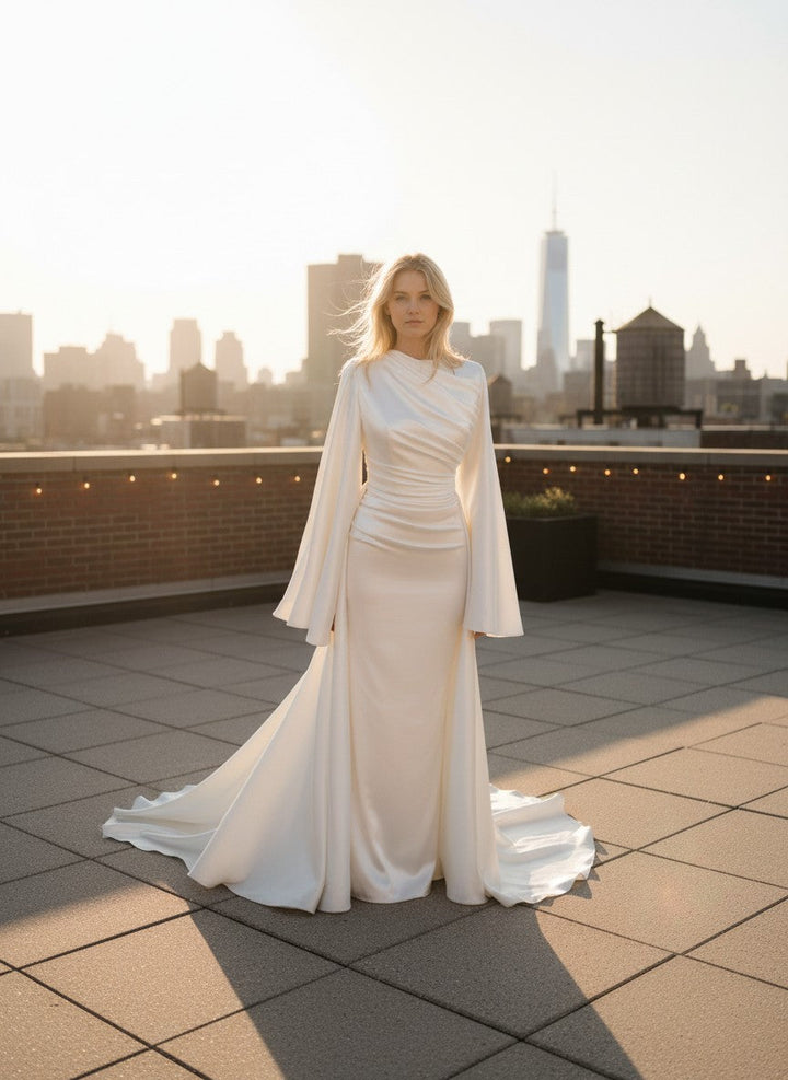 Mermaid Long Sleeve Wedding Dress — 3 Colours, 2 to 6